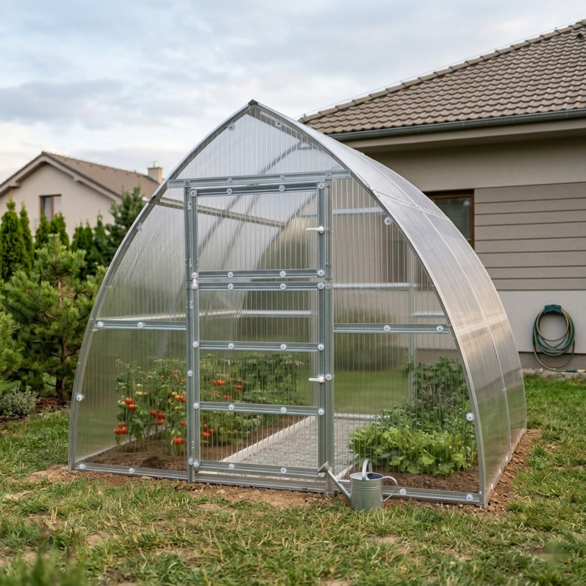 Serre de jardin L'Apogée à toit pointu, vue d'ensemble