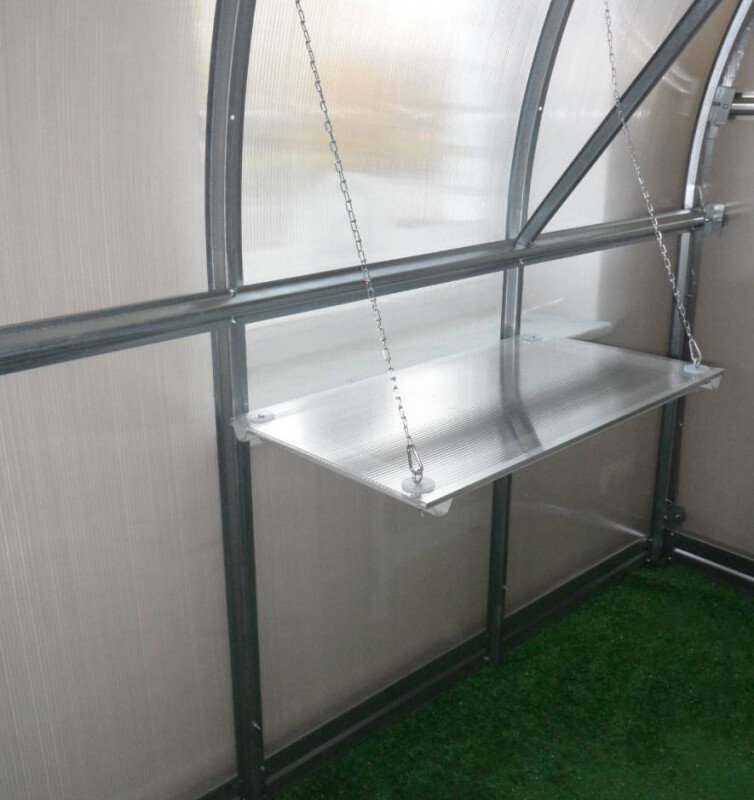 Étagère 72 × 40 cm en acier galvanisé pour serre de jardin