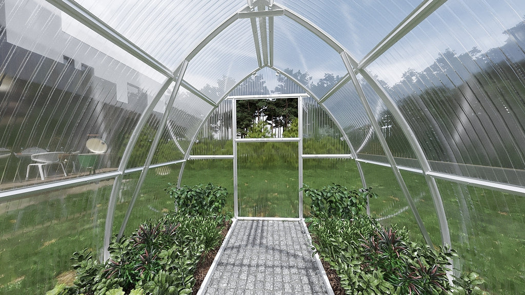 Serre de jardin L'Apogée en polycarbonate, vue intérieure