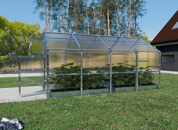 Serre de jardin polycarbonate double pente – L'Atelier